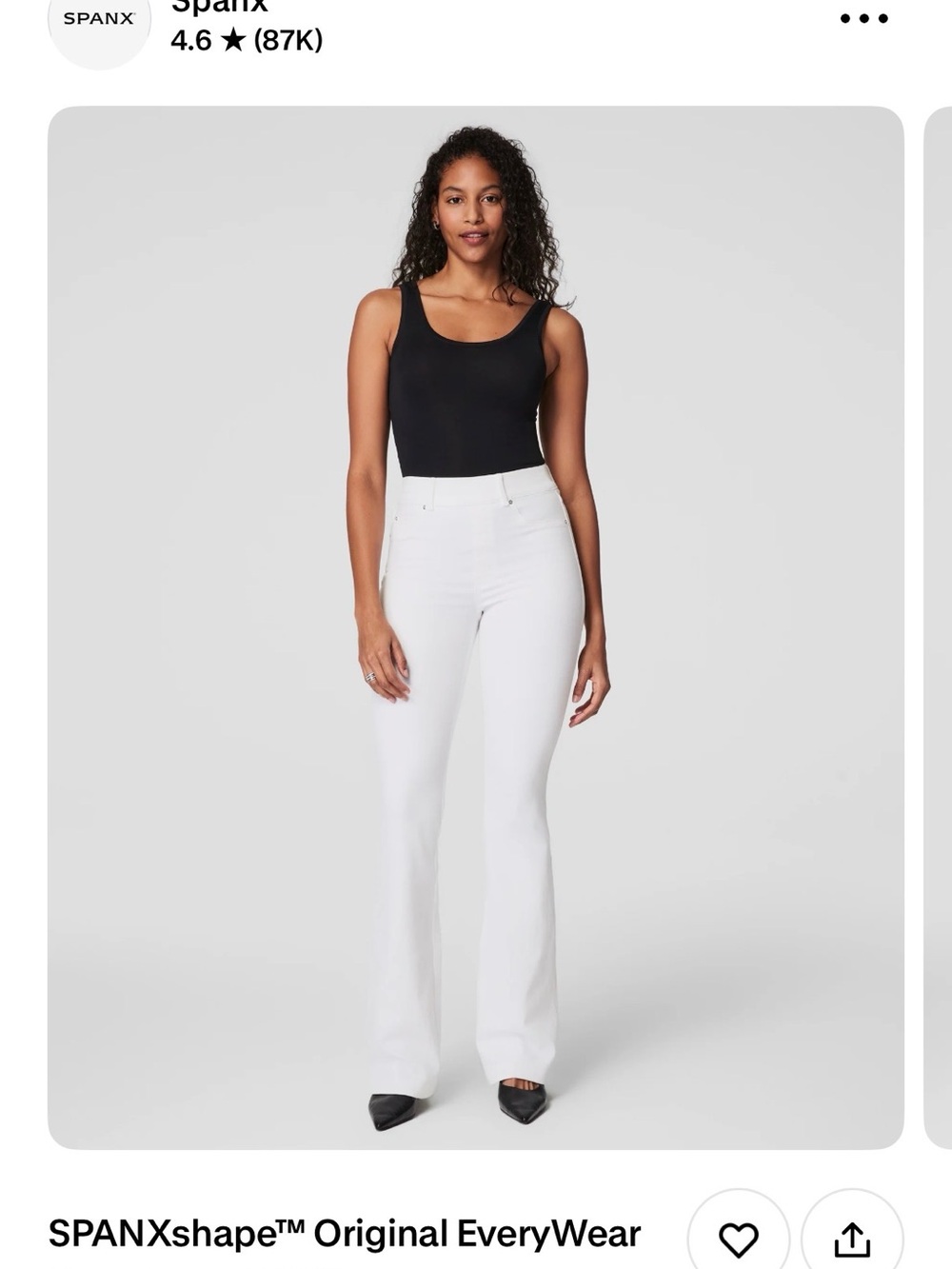 SPANX White High-Rise Wide-Leg Jeans
